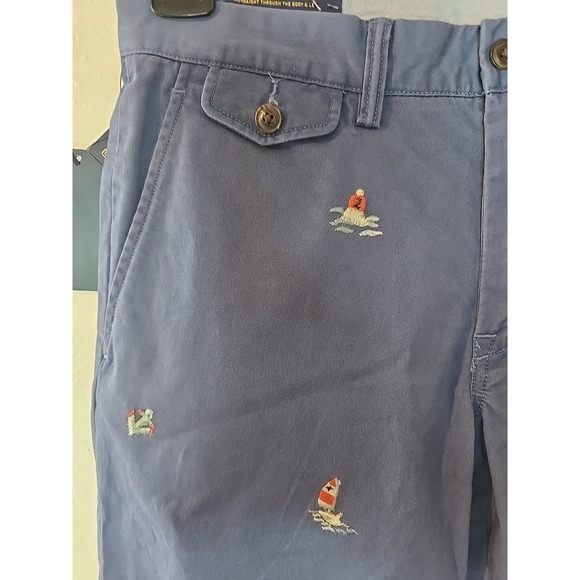 NWT Polo Ralph Lauren Mens Stretch‎ Straight fit Pants Sailing Embroidery 30x30